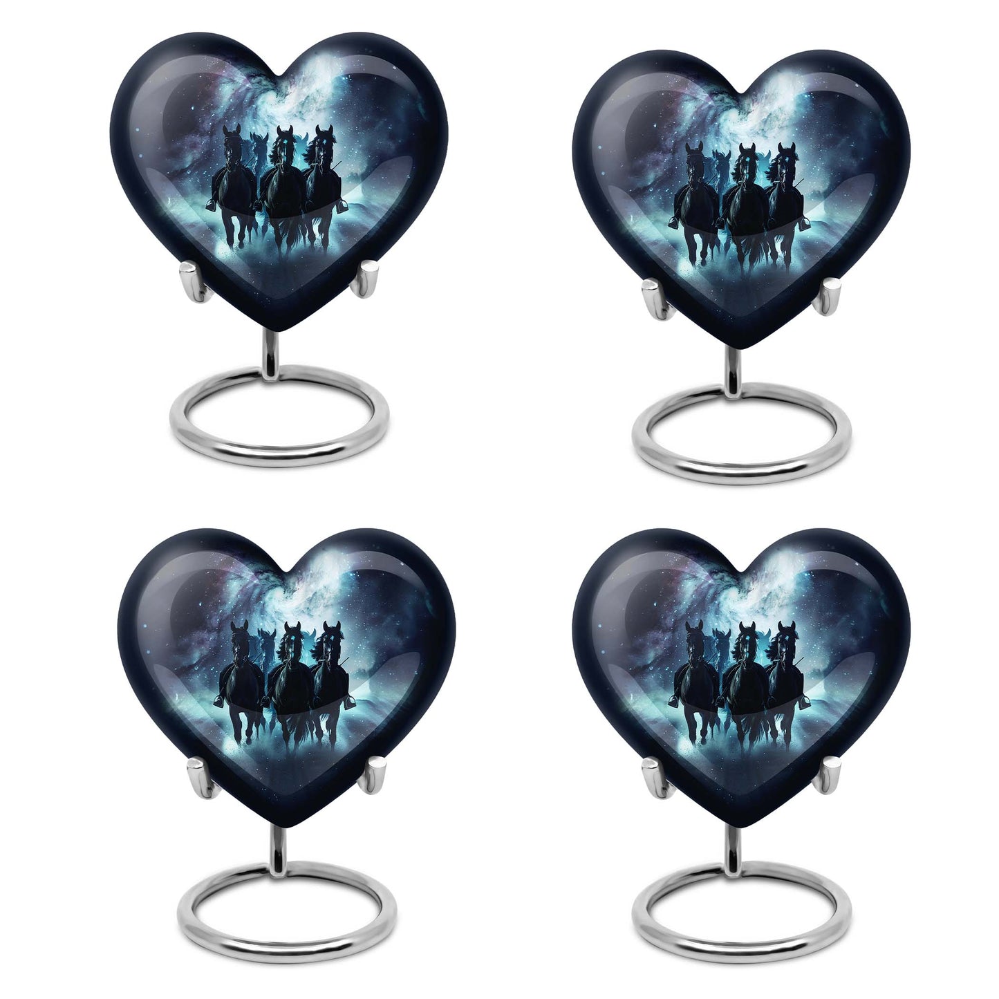 10-inch heart-shaped memorial horse urn, 
