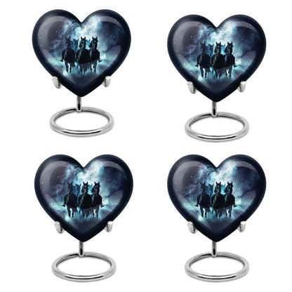 10-inch heart-shaped memorial horse urn, 