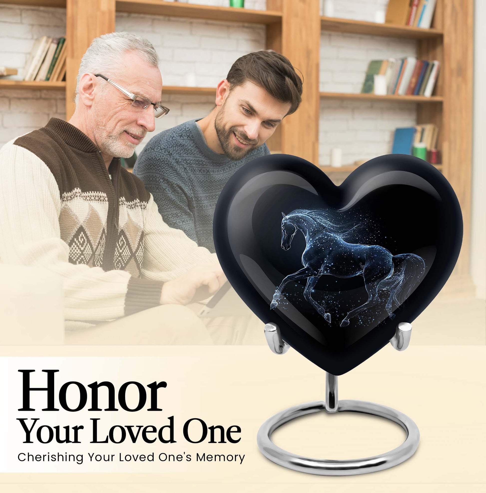 Horse Heart Urn for human ashes