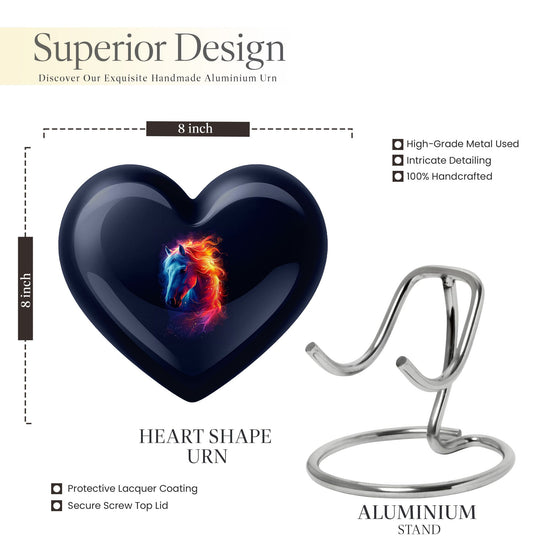 10-inch horse heart urn for cremation