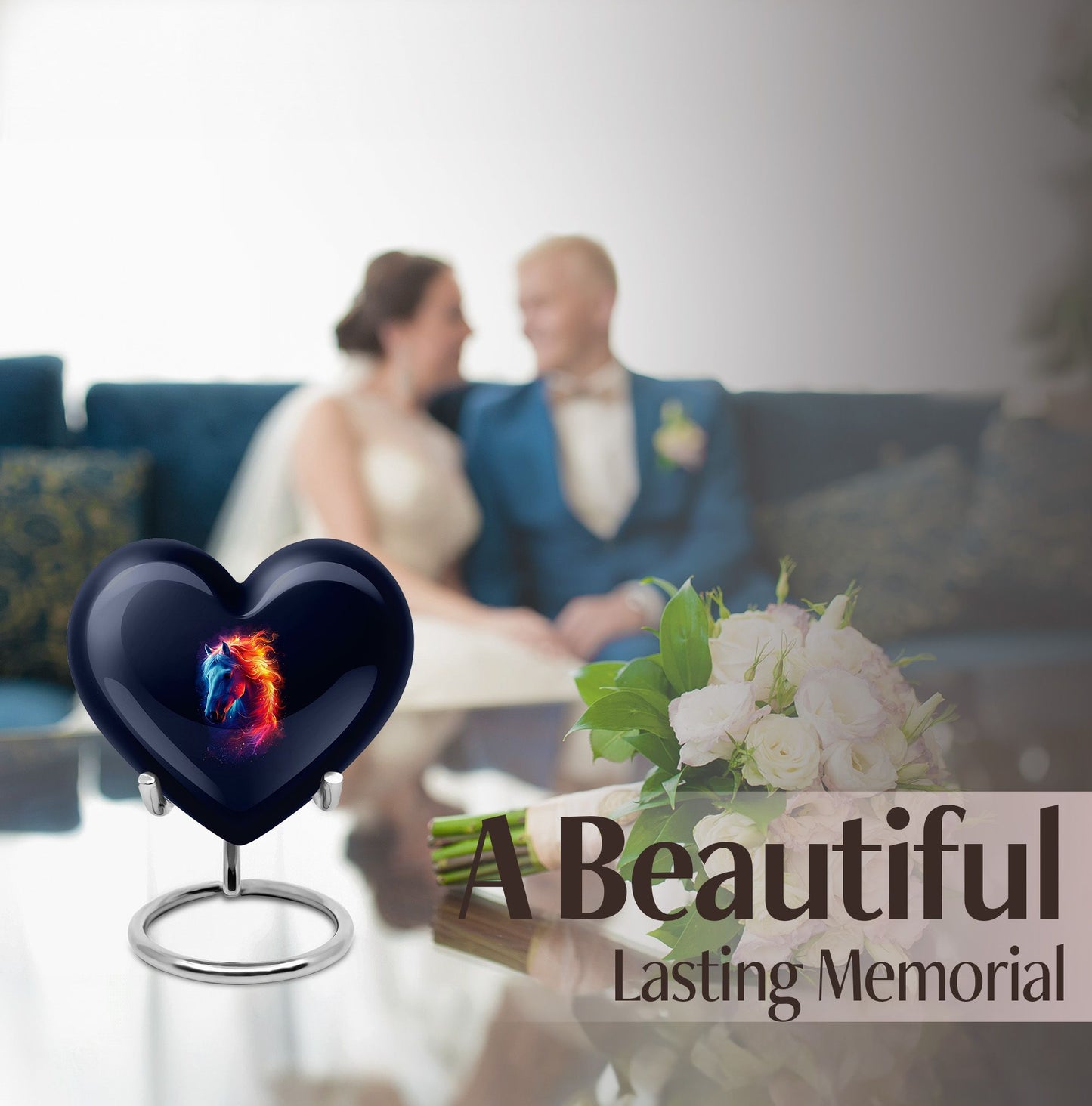 10-inch horse heart urn for cremation