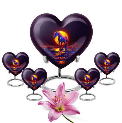 Heart-themed Horse Urn for human ashes