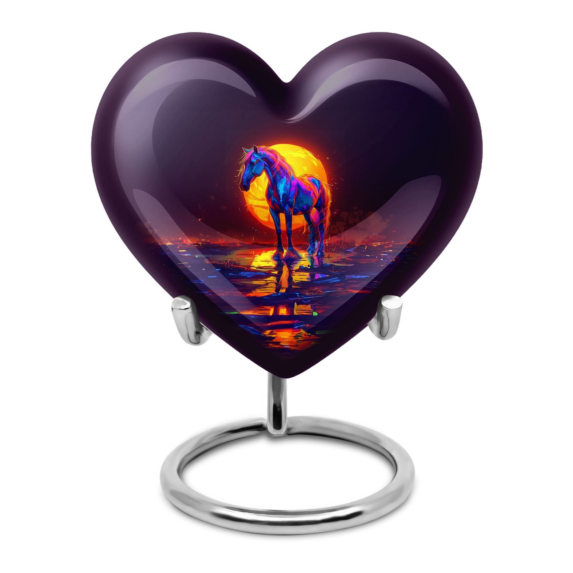 Heart-themed Horse Urn for human ashes