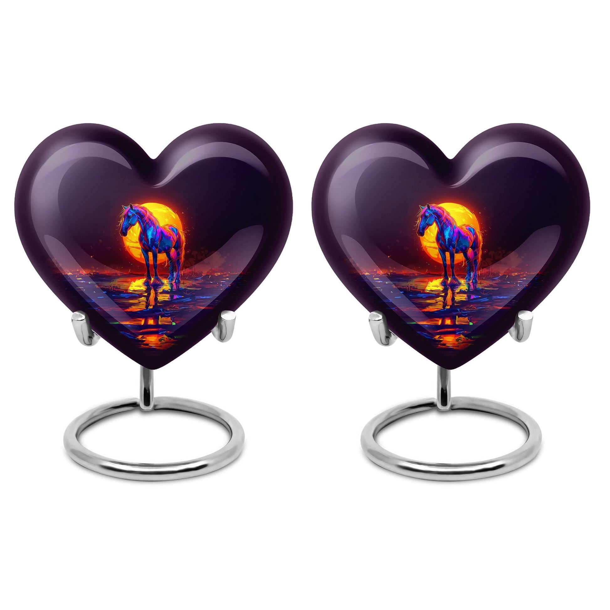 Heart-themed Horse Urn for human ashes