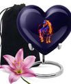 10-inch Abstract Heart Urn for horse ashes, 