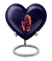 10-inch Abstract Heart Urn for horse ashes, 
