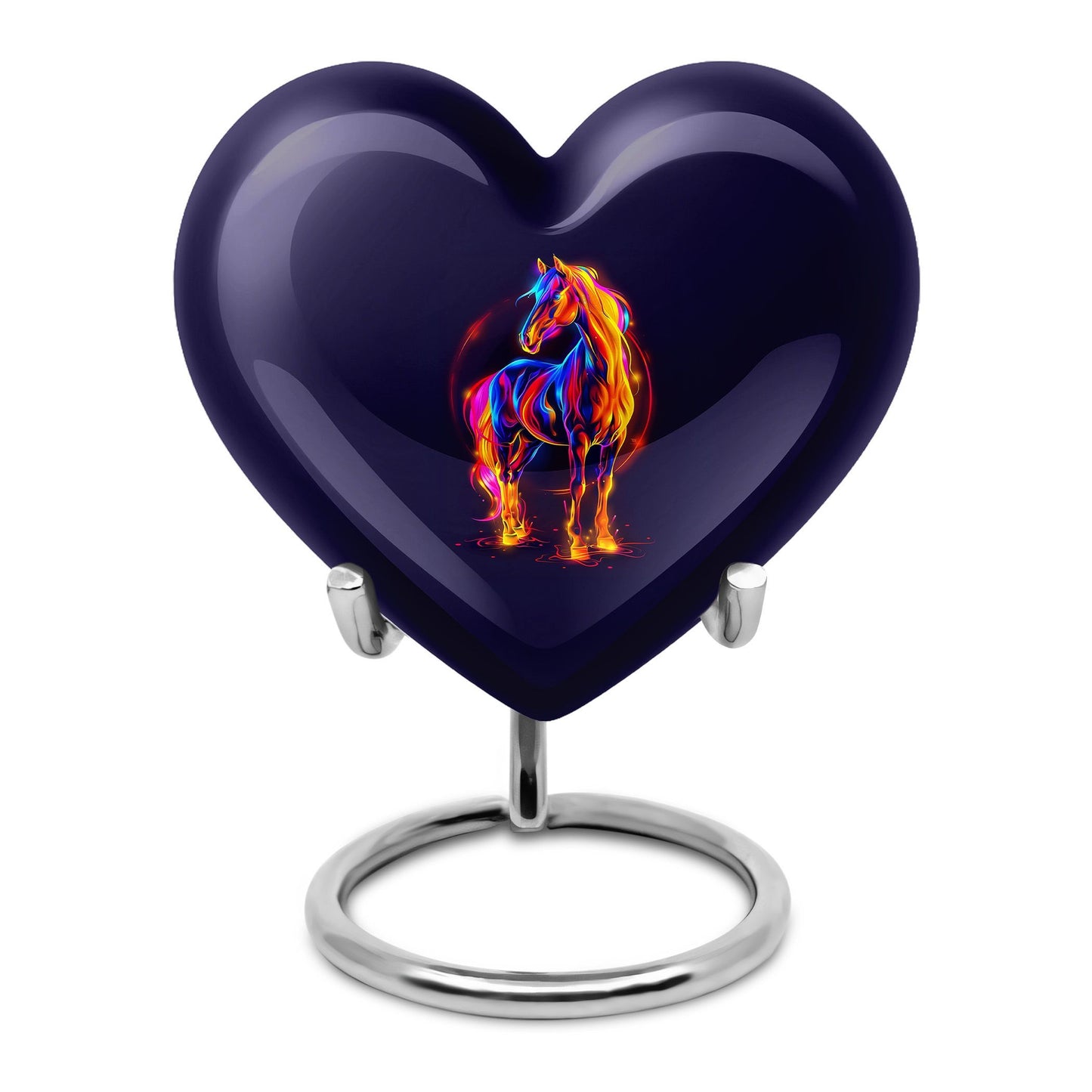 10-inch Abstract Heart Urn for horse ashes, 