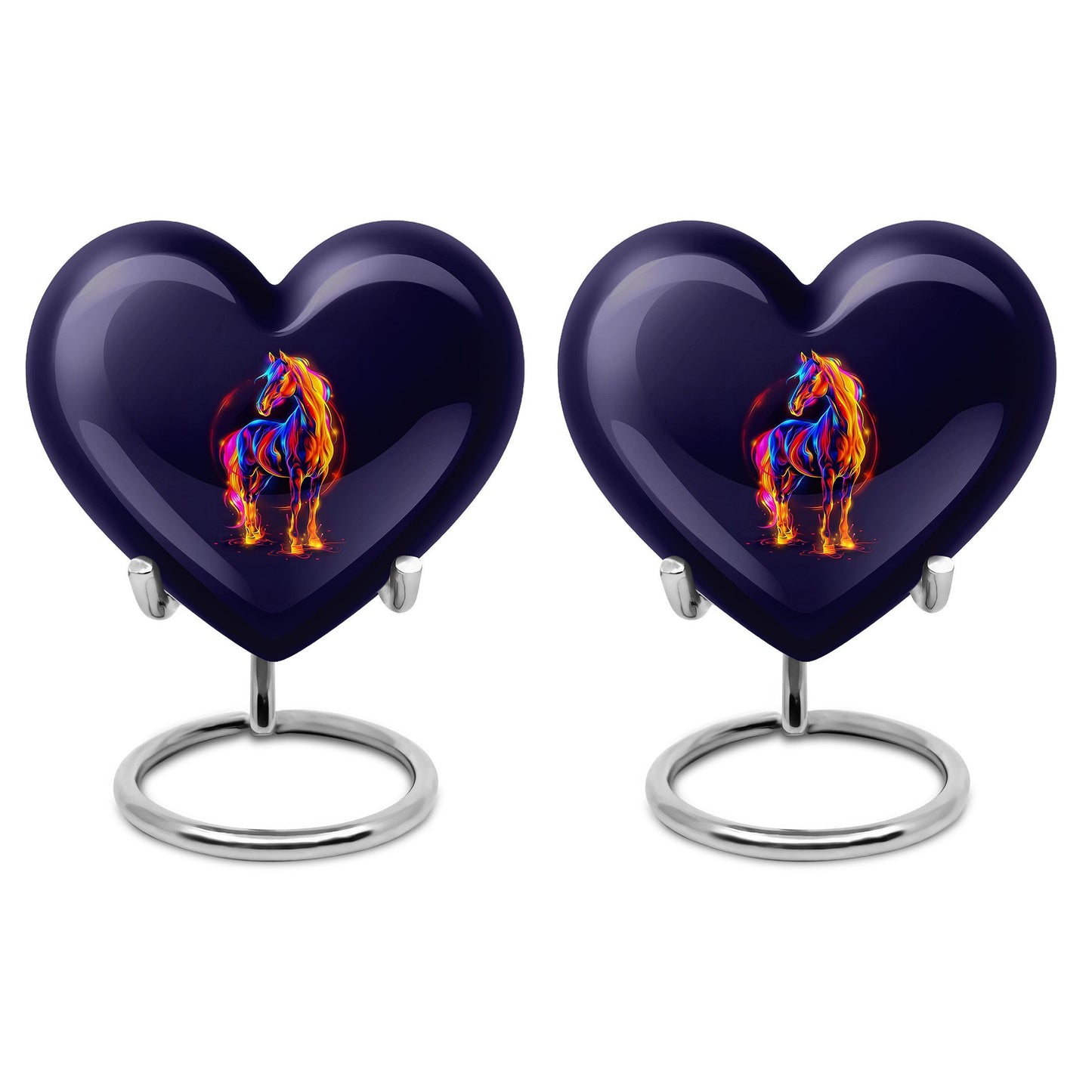 10-inch Abstract Heart Urn for horse ashes, 