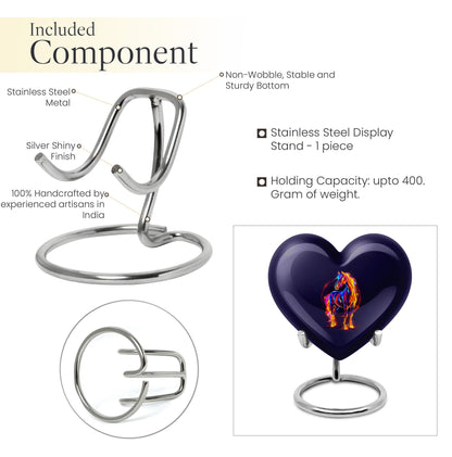 10-inch Abstract Heart Urn for horse ashes, 
