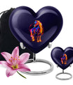 10-inch Abstract Heart Urn for horse ashes, 
