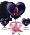 10-inch Abstract Heart Urn for horse ashes, 