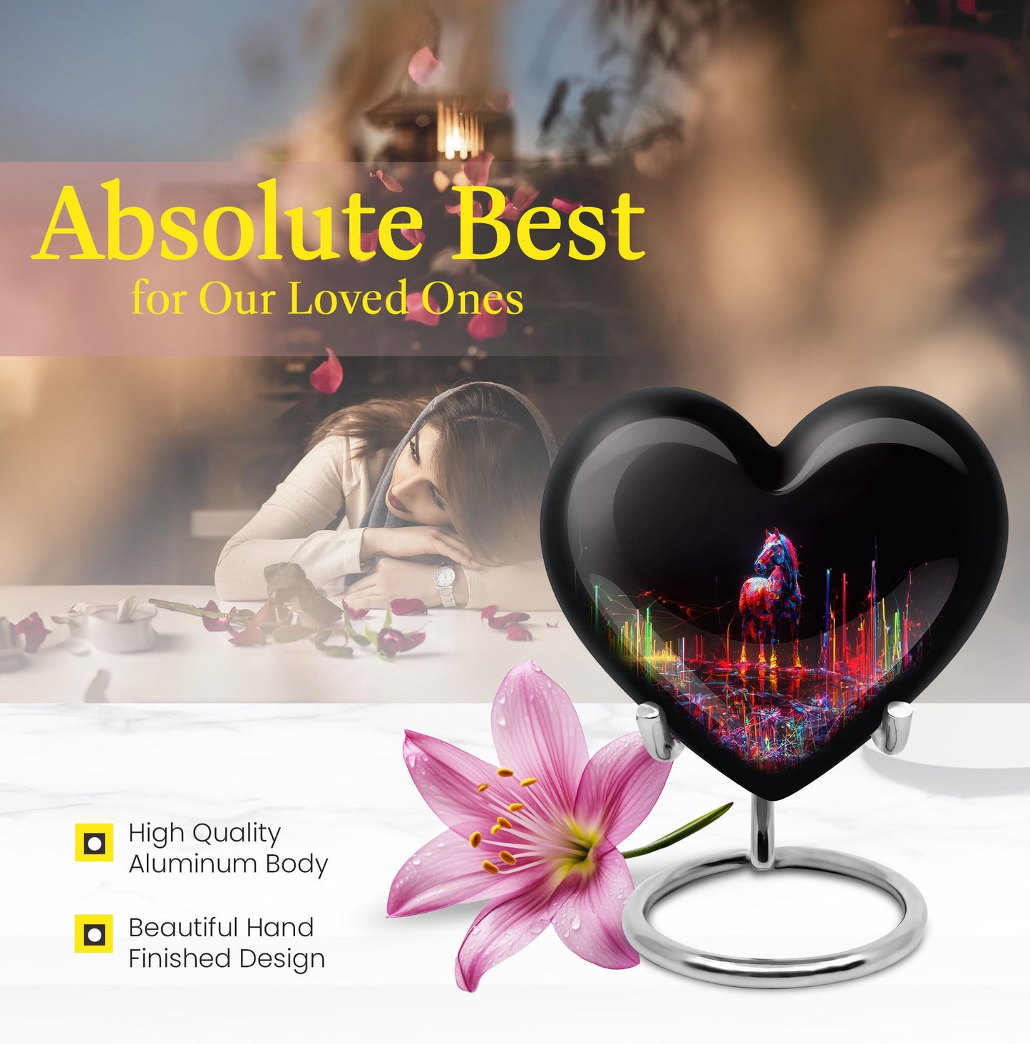 Horse Urn, Large  cremation urn for male,