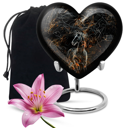 10-Inch heart-designed memorial urn for horse,
