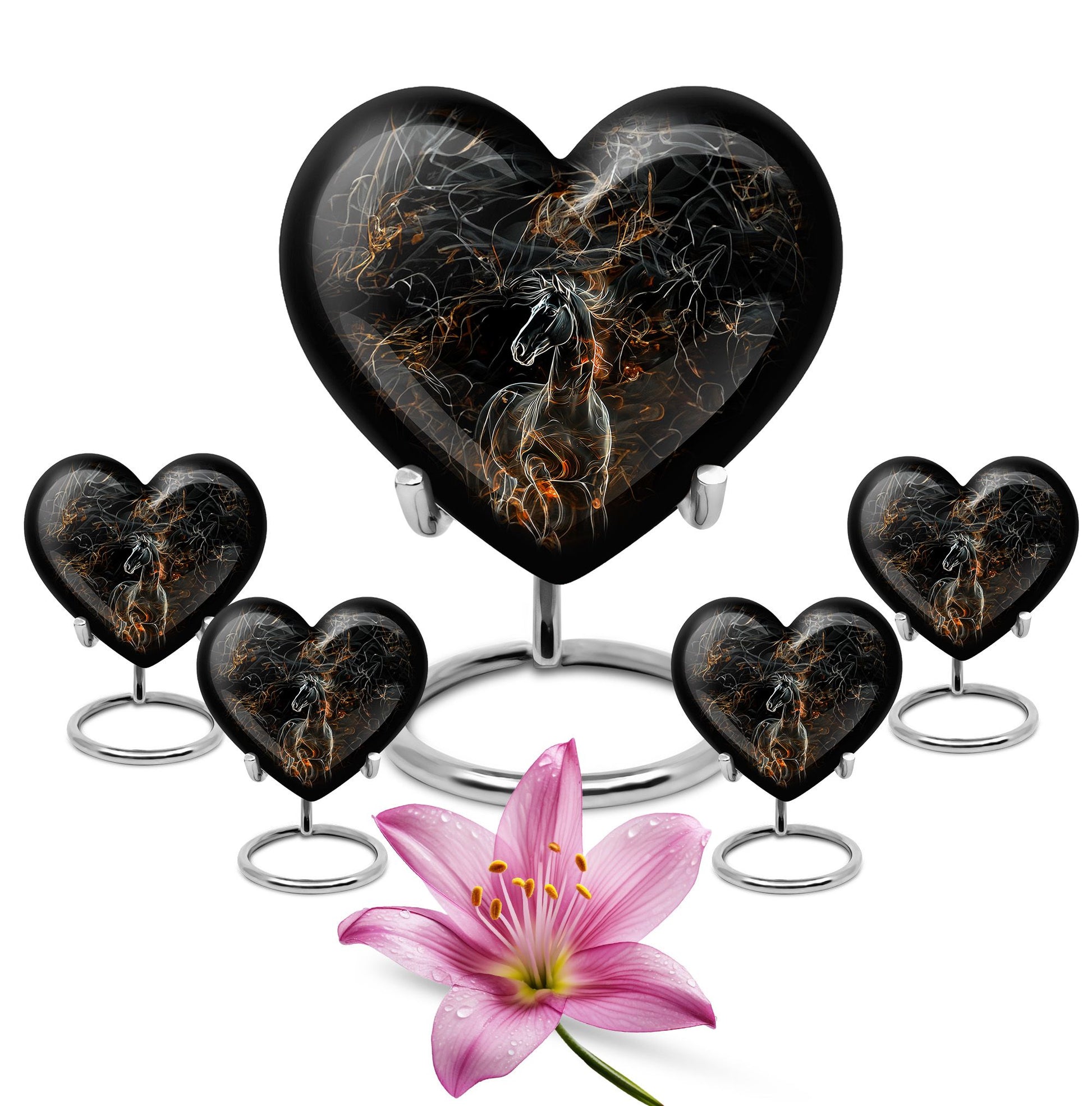 10-Inch heart-designed memorial urn for horse,