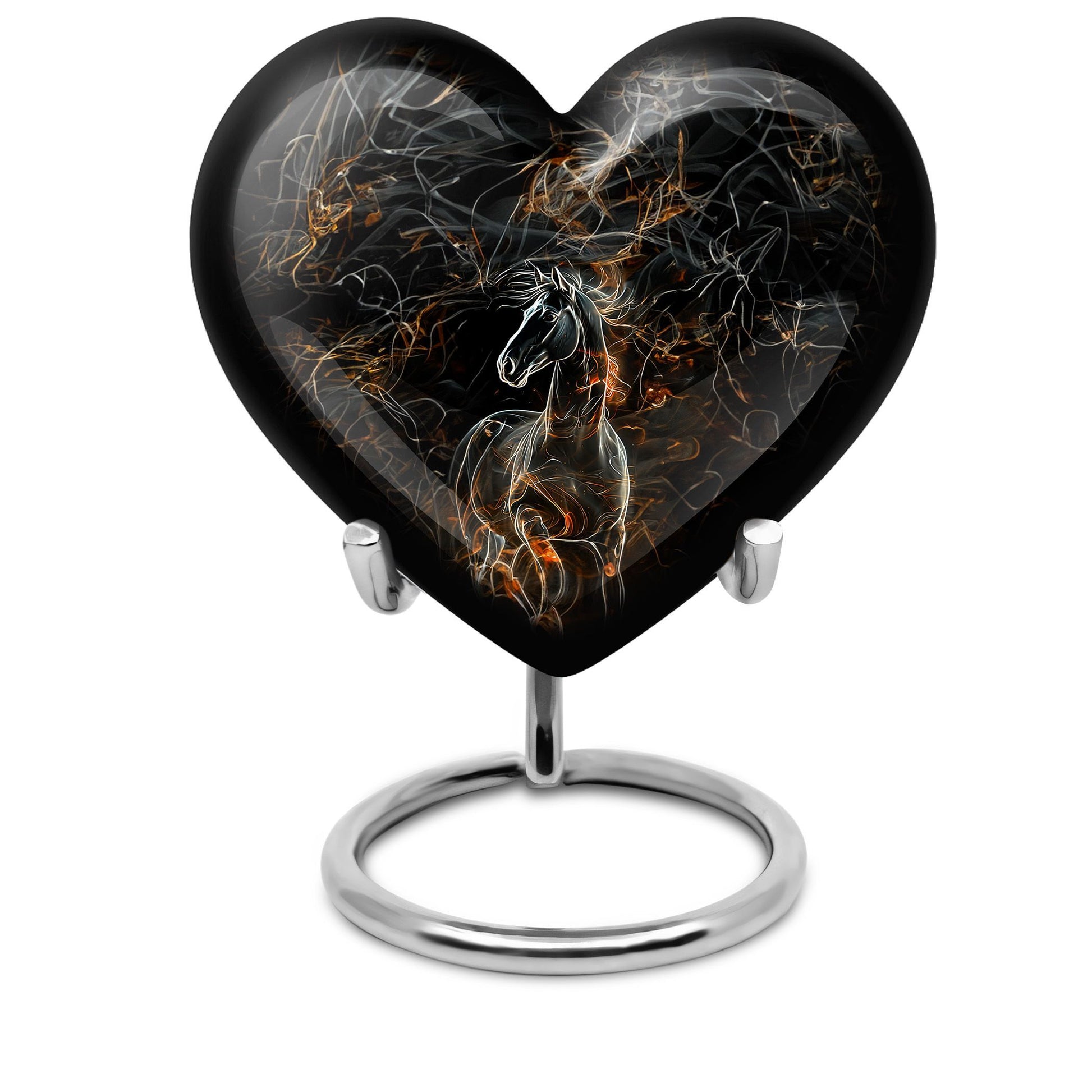 10-Inch heart-designed memorial urn for horse,