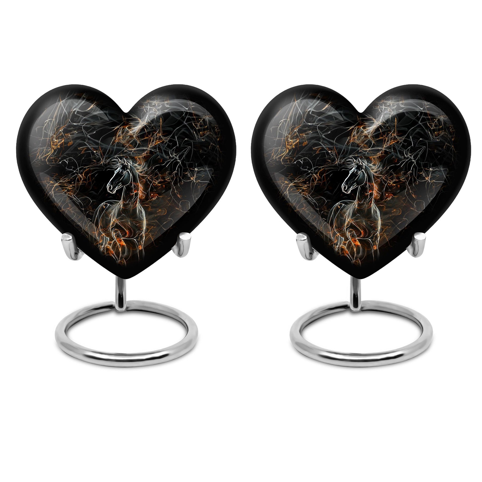 10-Inch heart-designed memorial urn for horse,