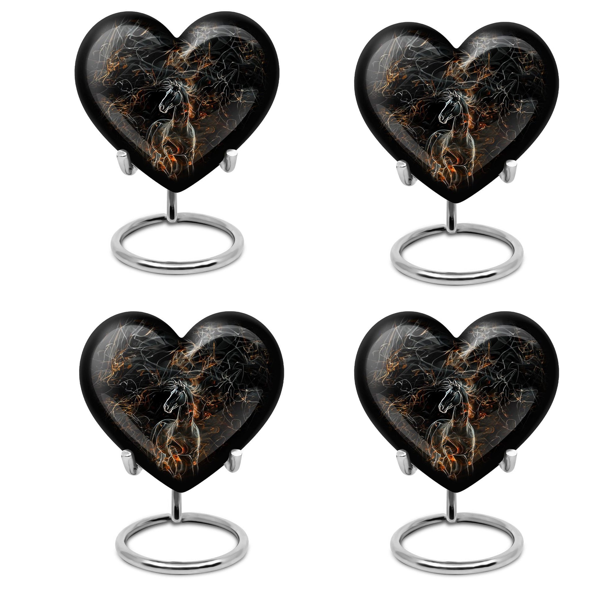 10-Inch heart-designed memorial urn for horse,