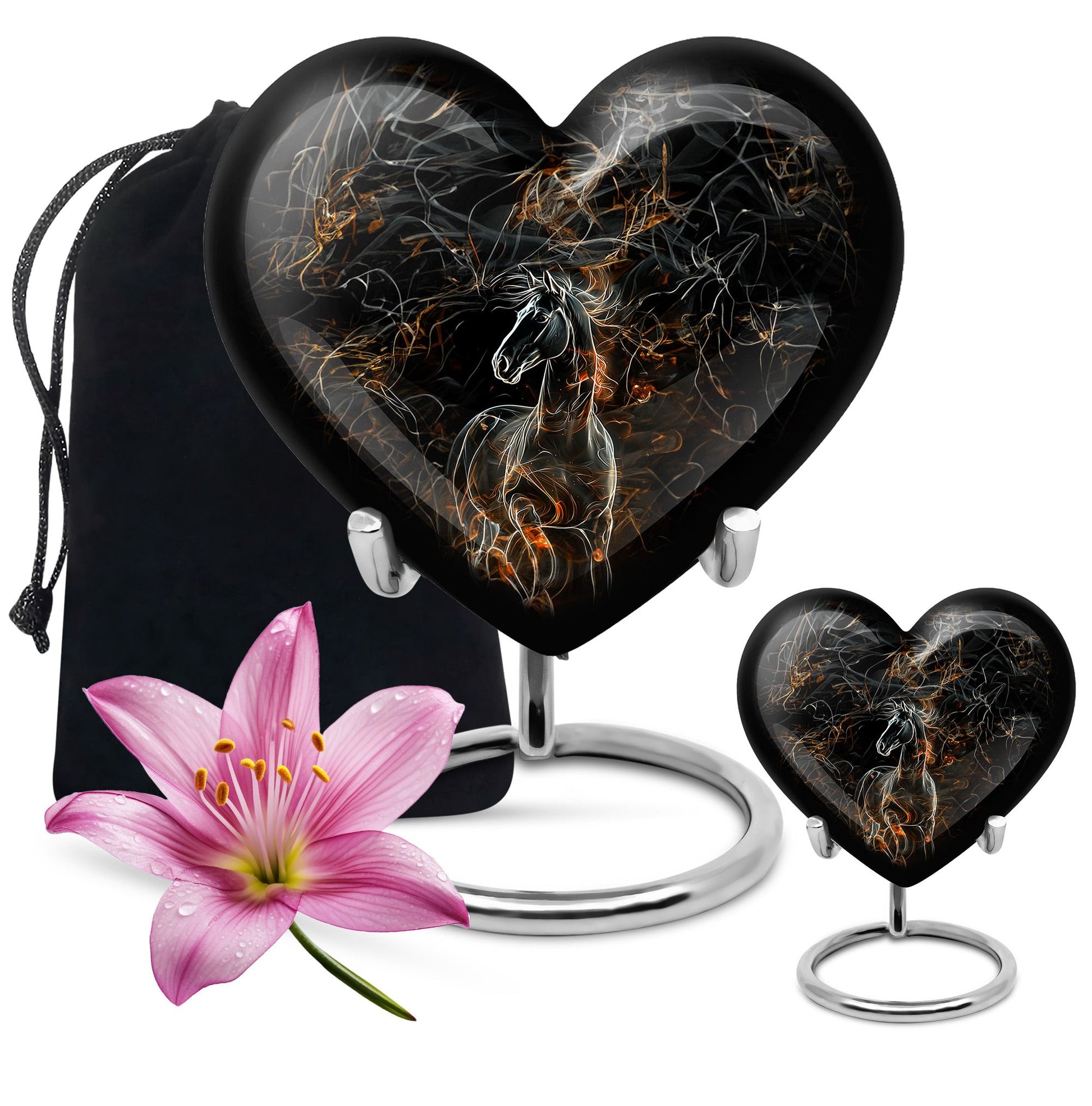 10-Inch heart-designed memorial urn for horse,