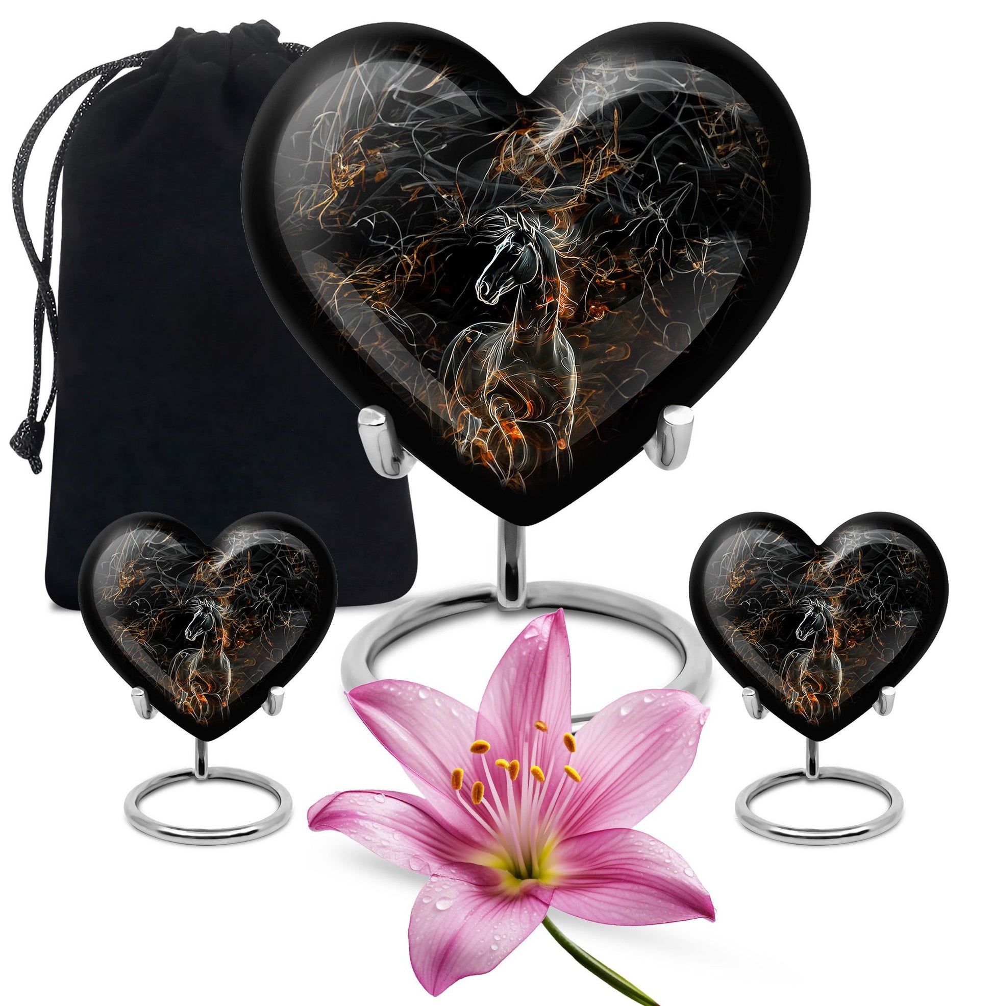 10-Inch heart-designed memorial urn for horse,