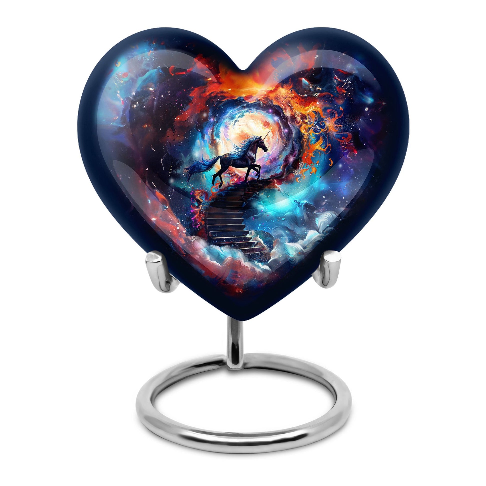 heart-shaped horse urn