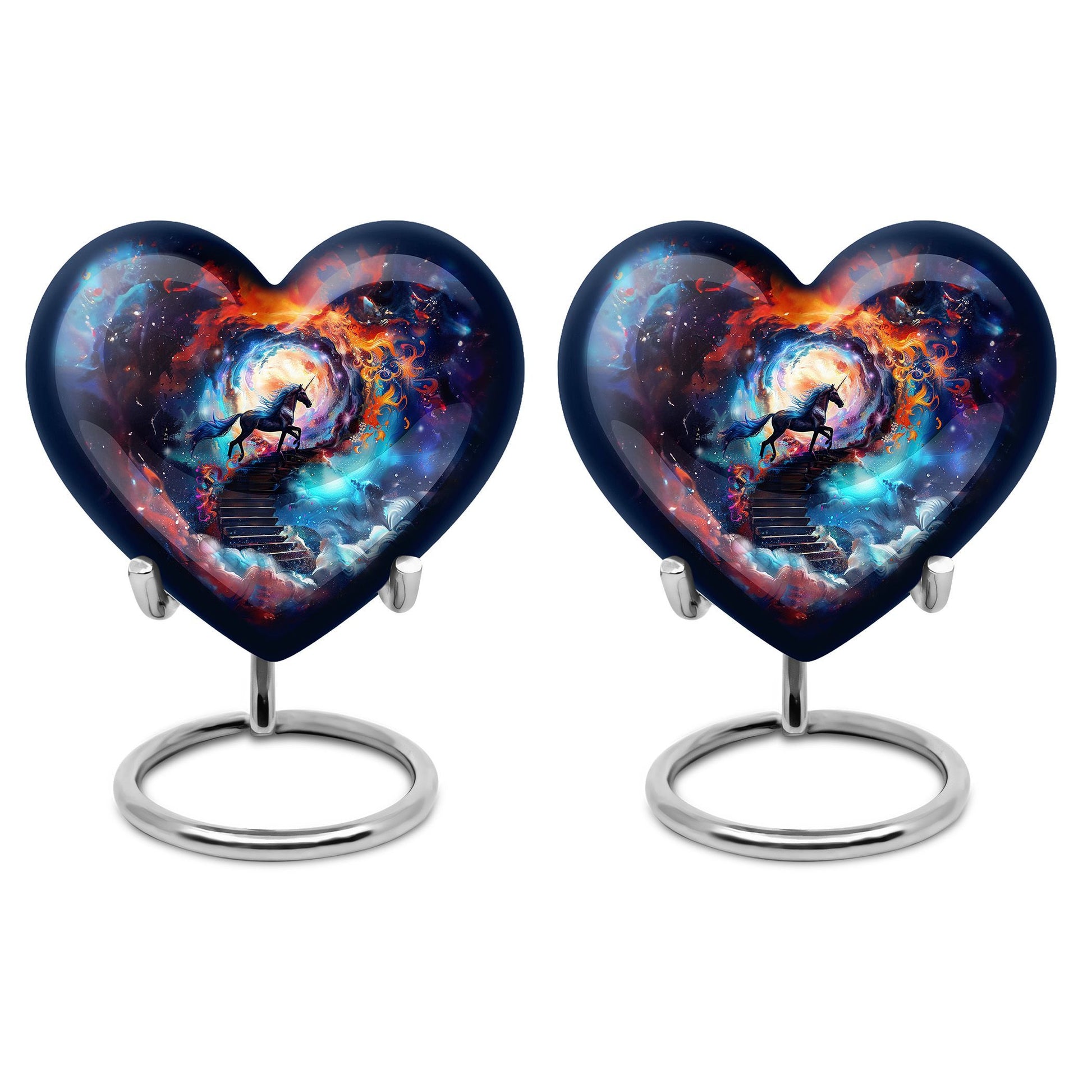 heart-shaped horse urn