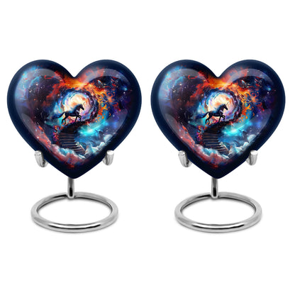 heart-shaped horse urn