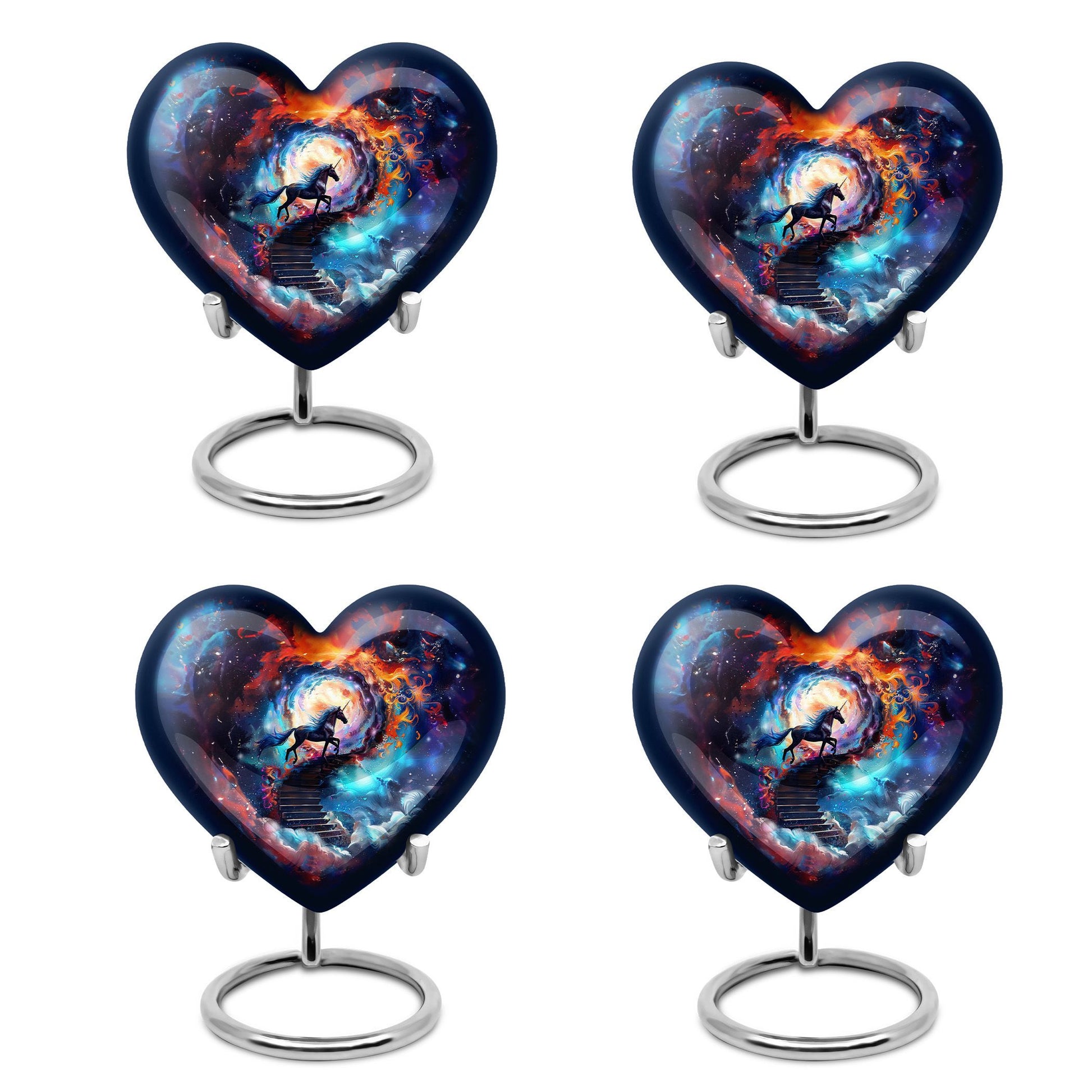 heart-shaped horse urn