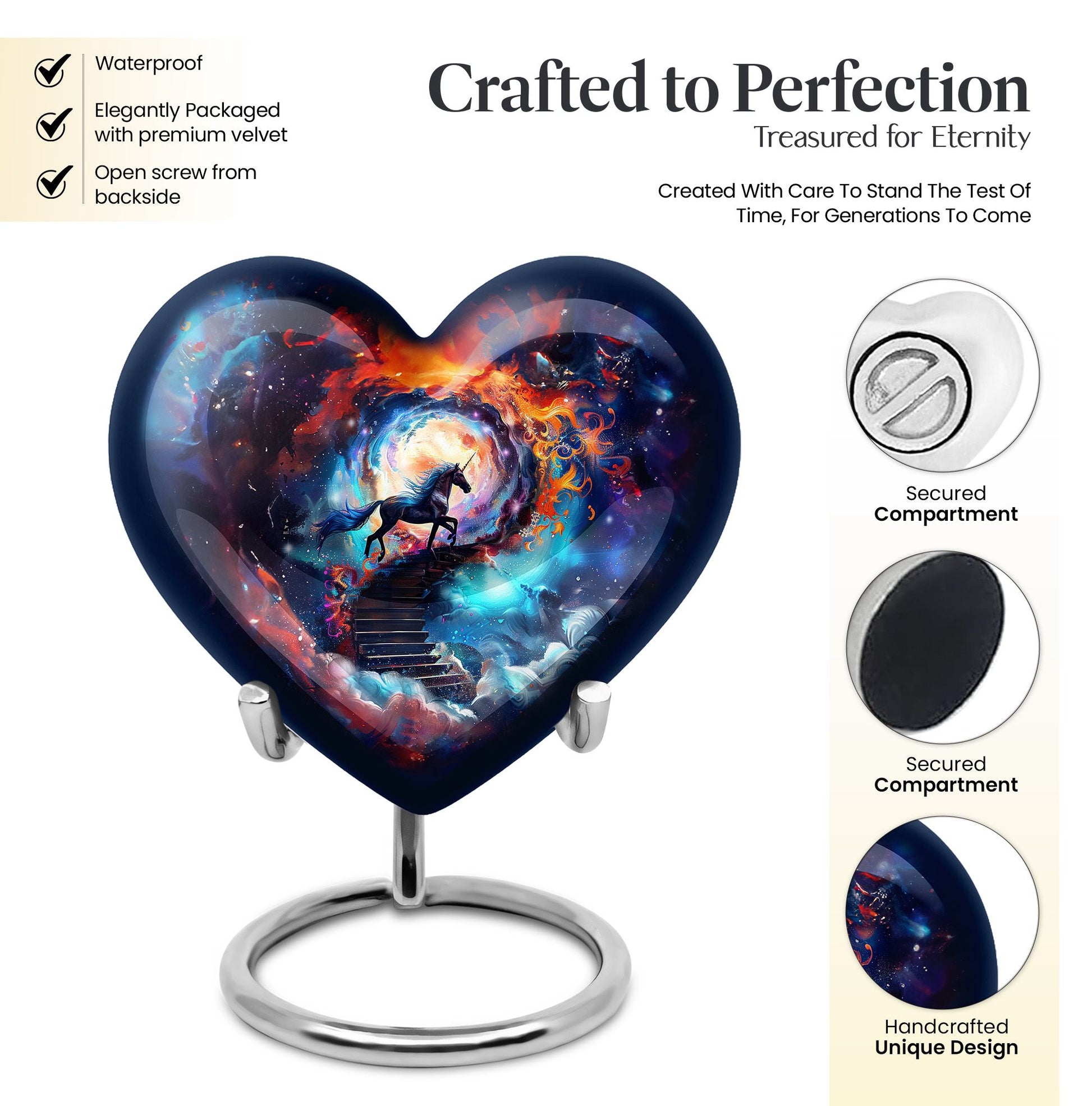 heart-shaped horse urn