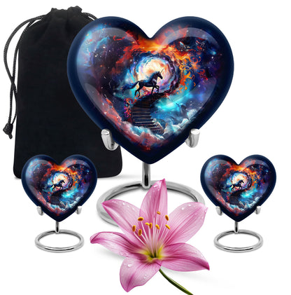 heart-shaped horse urn