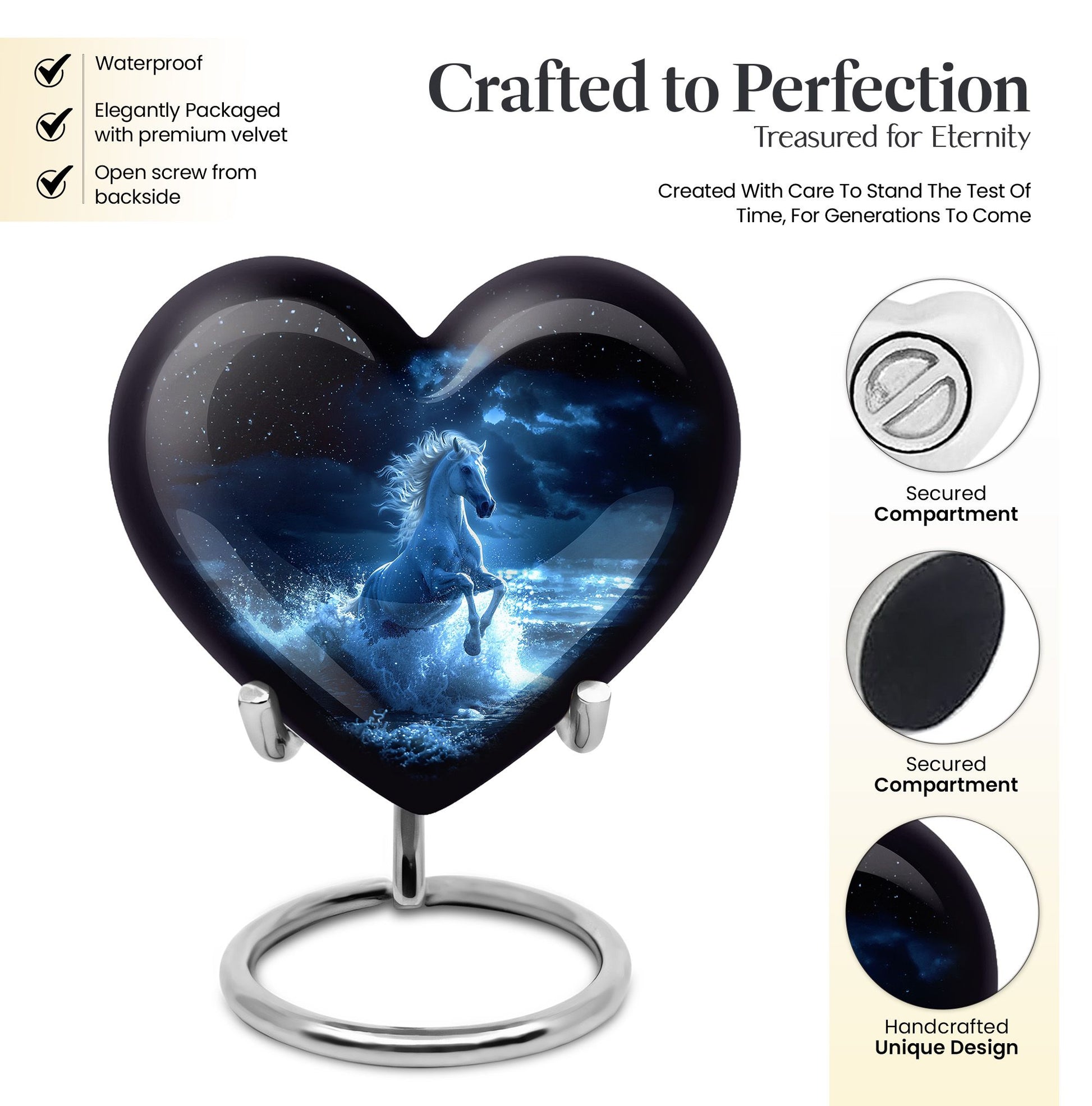 Heart Urn Horse Cremation Urn