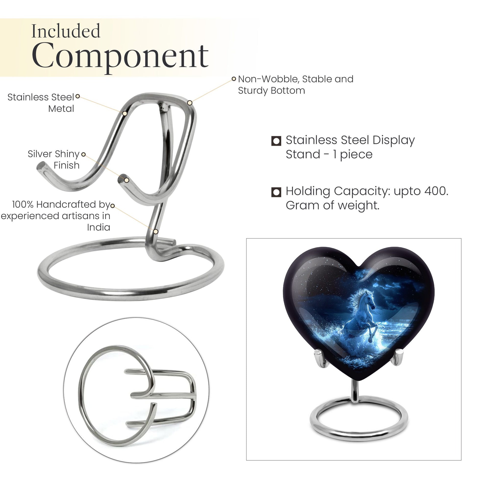 Heart Urn Horse Cremation Urn