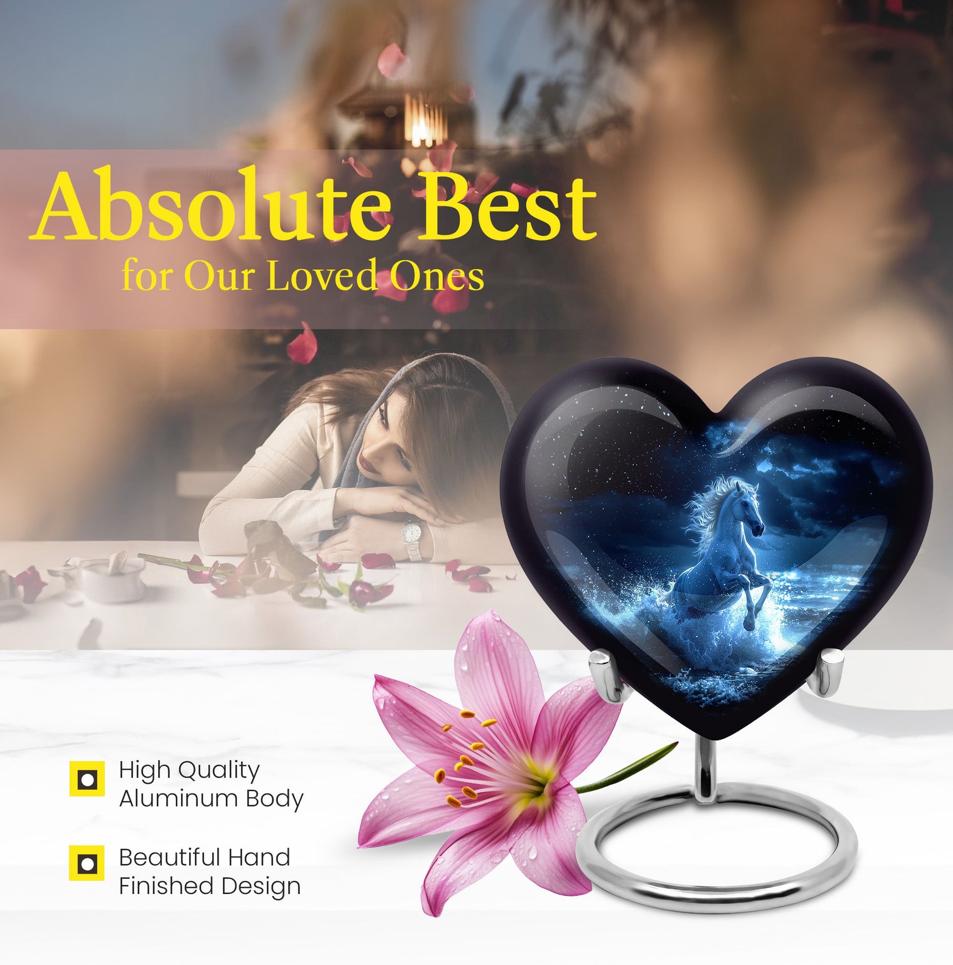 Heart Urn Horse Cremation Urn