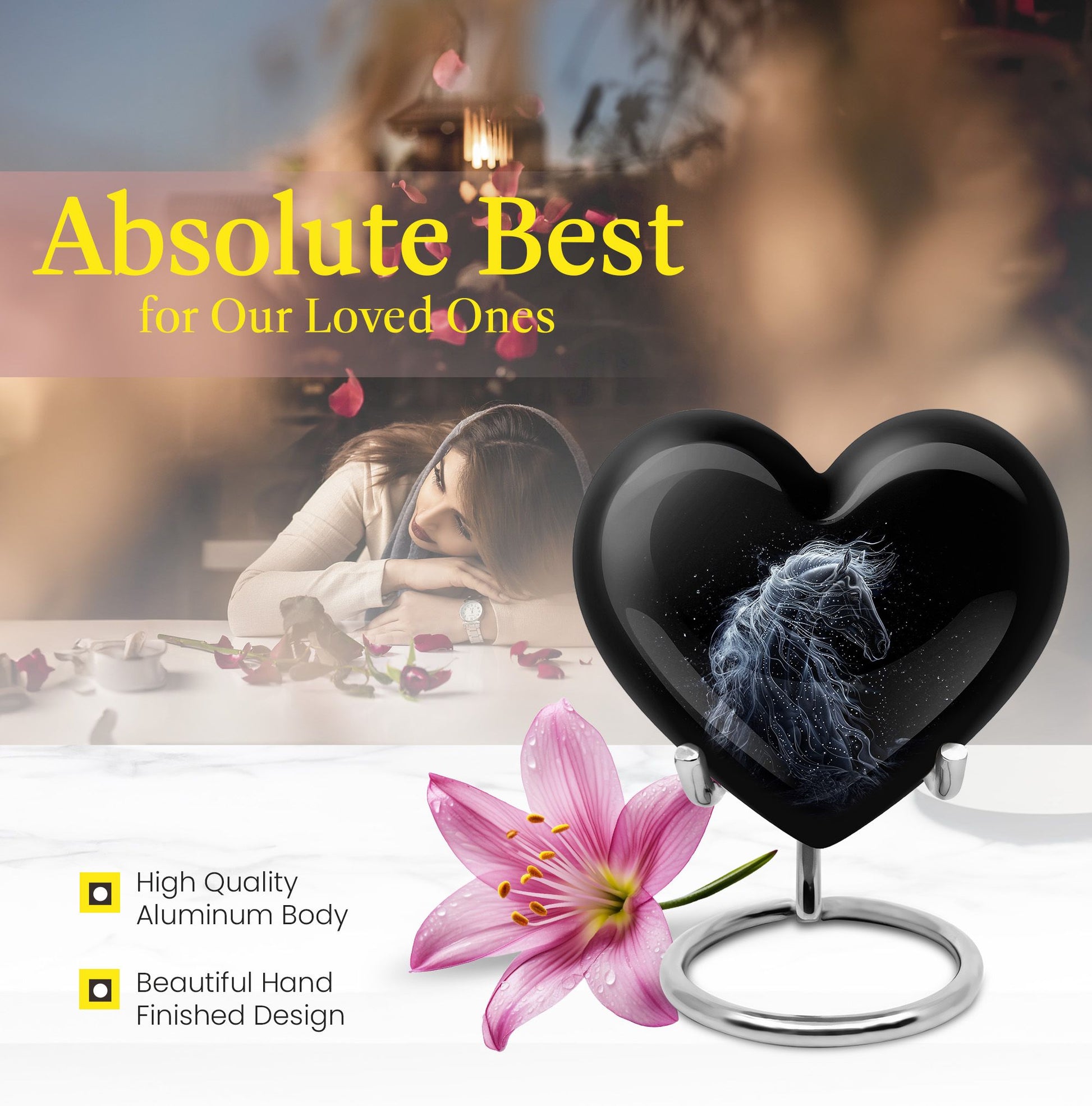 , memorial urn for adult female 