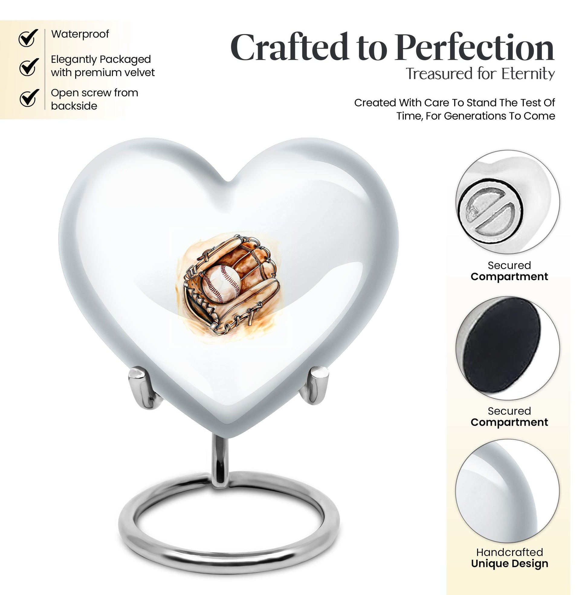 10-inch baseball cremation urn