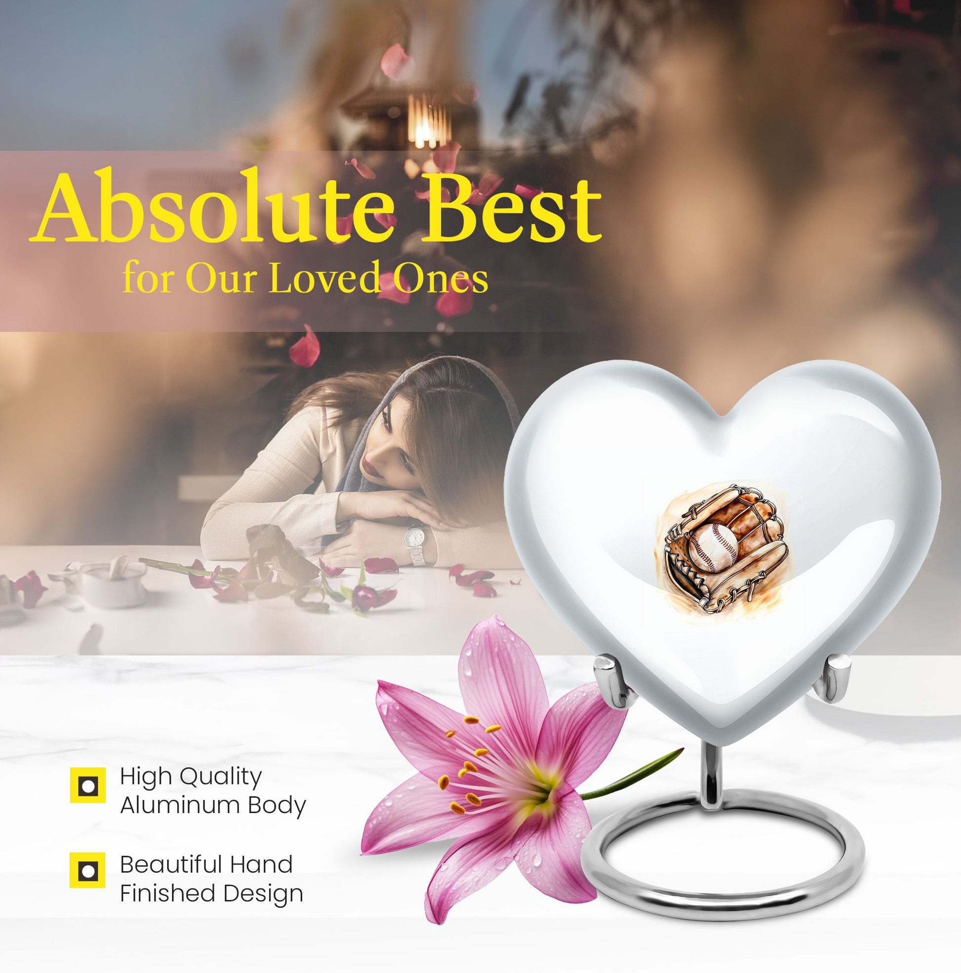 10-inch baseball cremation urn