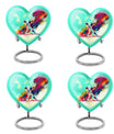 Heart-shaped baseball cremation urn