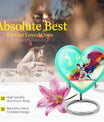 Heart-shaped baseball cremation urn