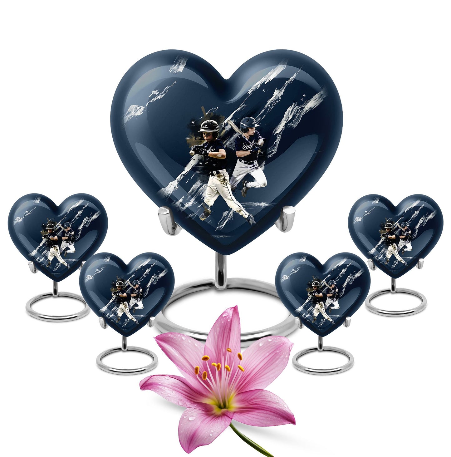 heart-shaped baseball urn for buria