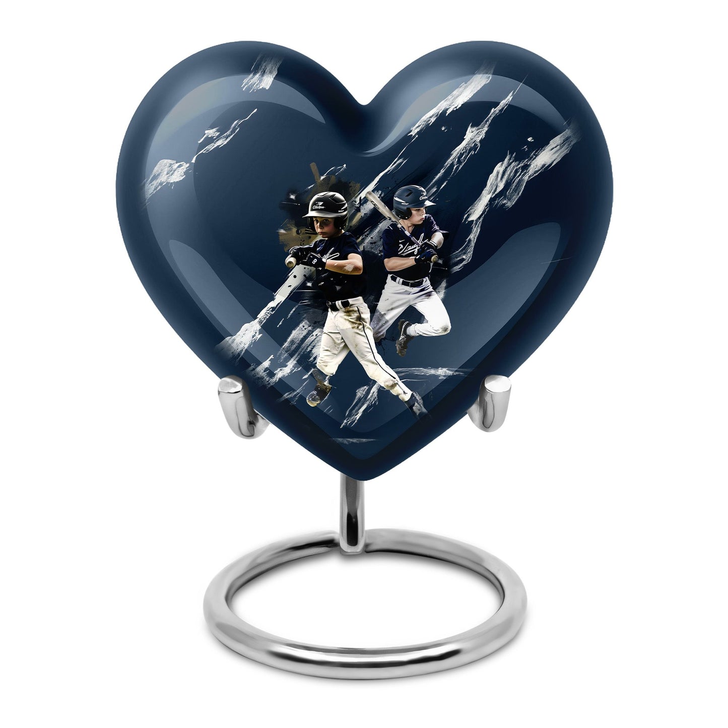 heart-shaped baseball urn for buria
