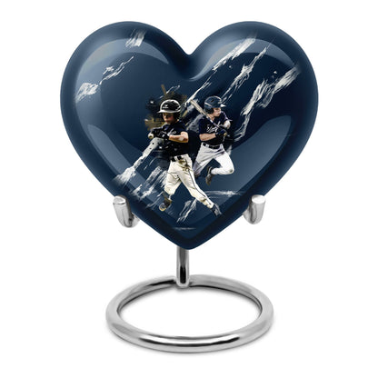 heart-shaped baseball urn for buria