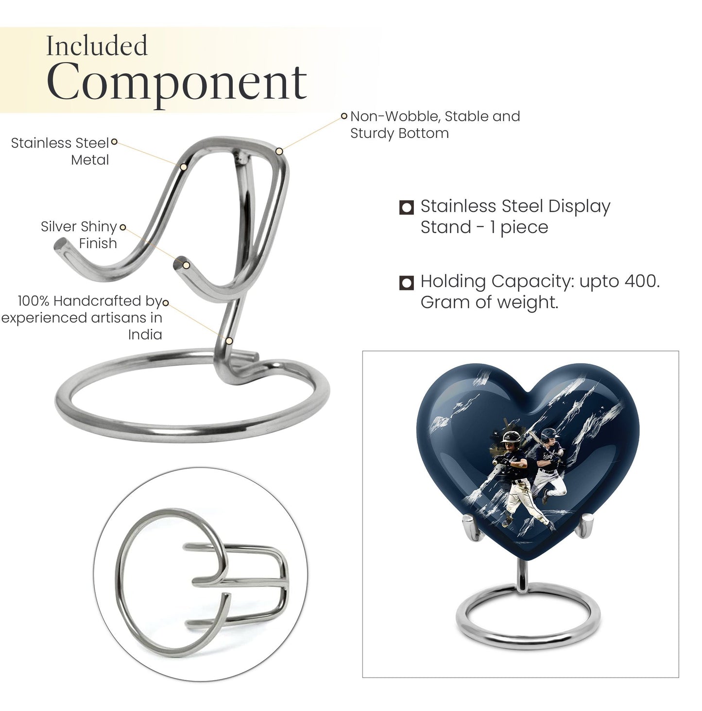 heart-shaped baseball urn for buria