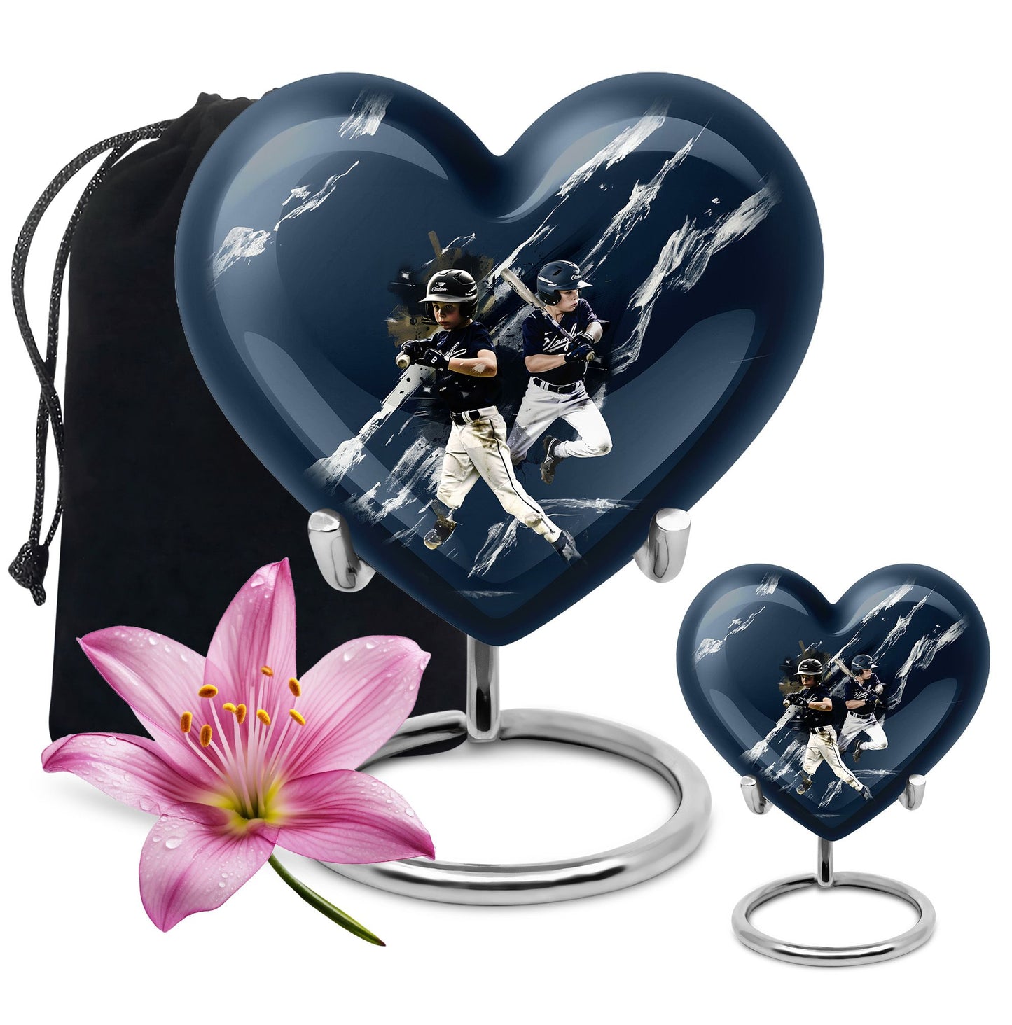heart-shaped baseball urn for buria