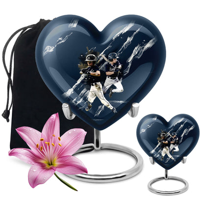 heart-shaped baseball urn for buria