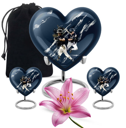 heart-shaped baseball urn for buria