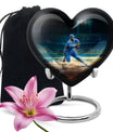 heart-shaped baseball urn