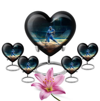 heart-shaped baseball urn