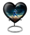 heart-shaped baseball urn