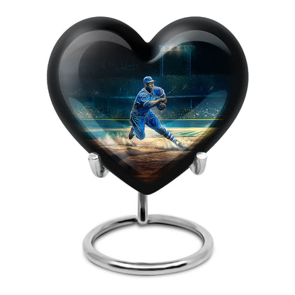 heart-shaped baseball urn