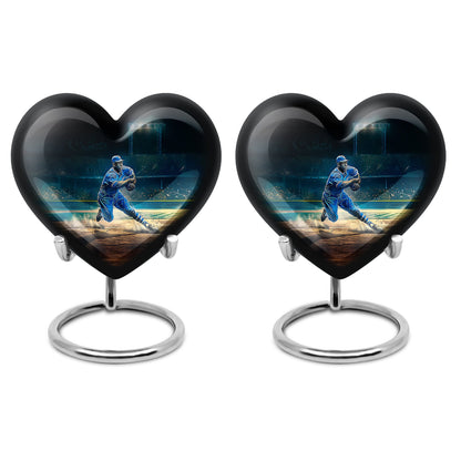 heart-shaped baseball urn