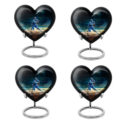 heart-shaped baseball urn